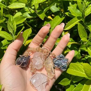 raw crystal necklace amethyst citrine clear quartz rose quartz fluorite handmade
